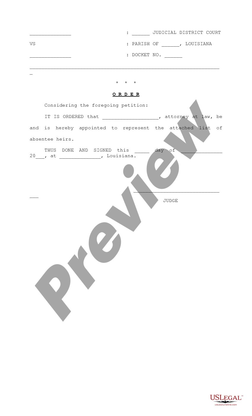 Louisiana Petition to Partition Property - Petition For Partition ...