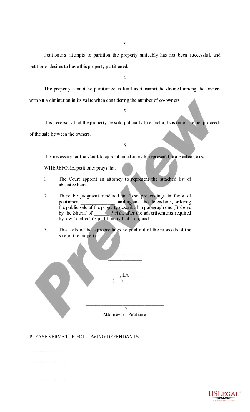 Get Petition to Partition Property Preview Petition to Partition Property