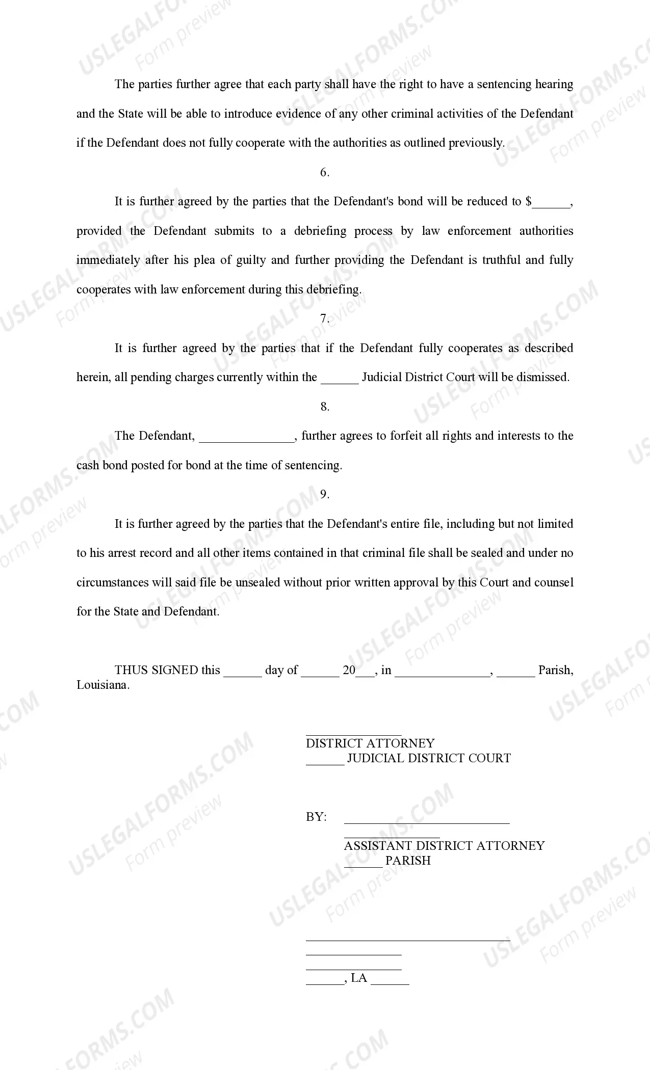 Preview Stipulated Plea Agreement