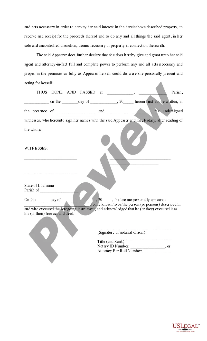 Preview Power of Attorney for sale of real estate