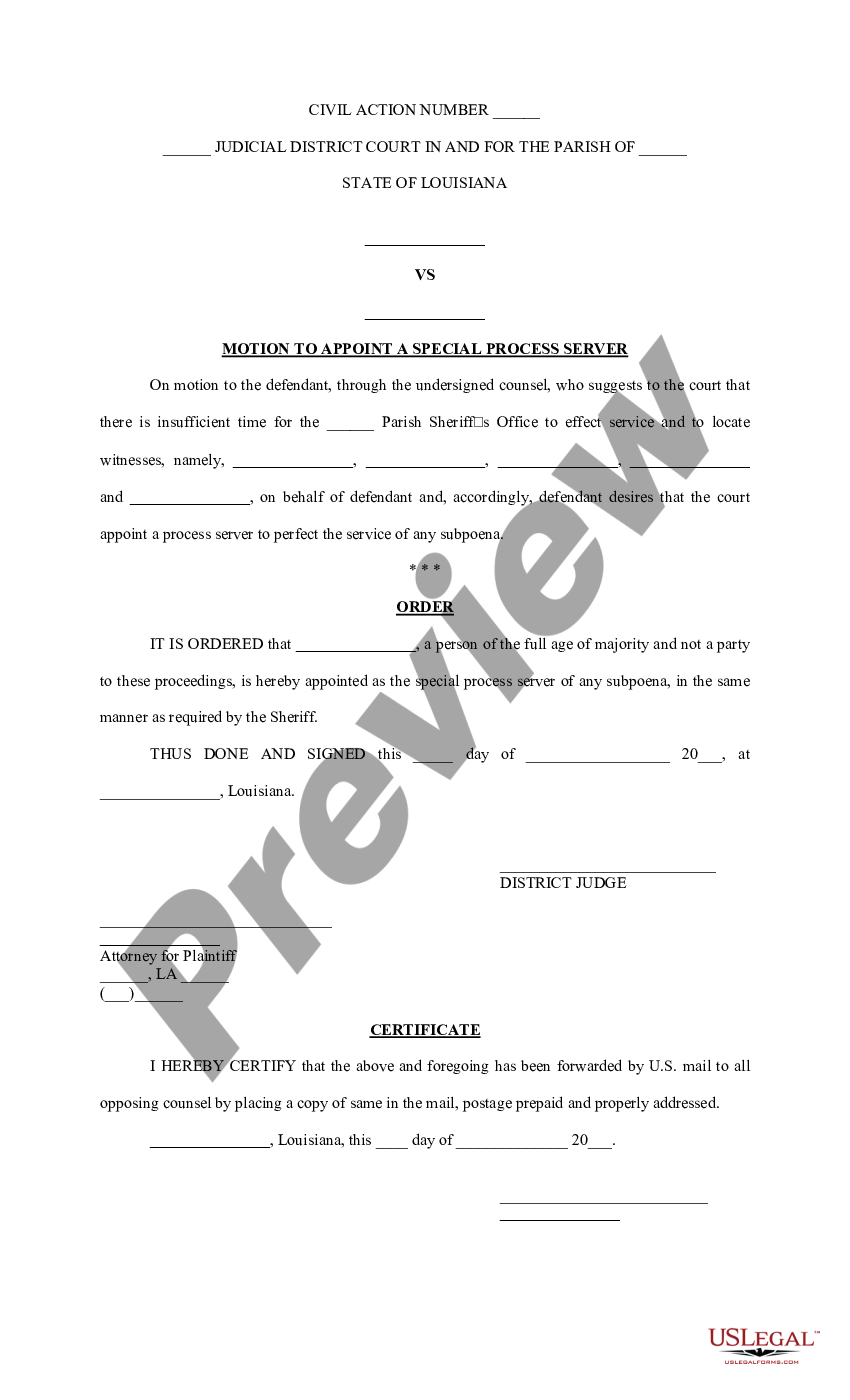 louisiana-motion-to-appoint-special-process-server-process-server