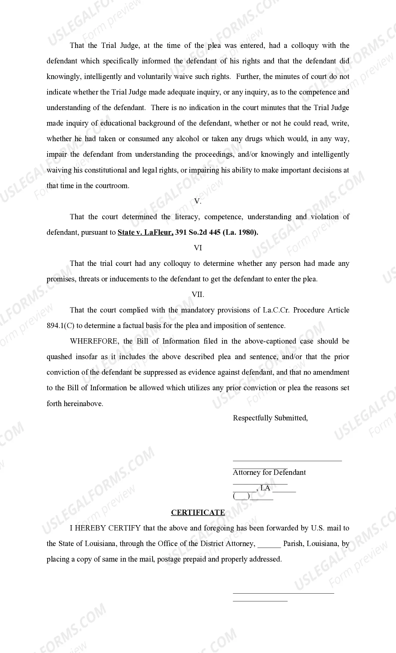 Preview Motion to Quash and or Suppress Evidence