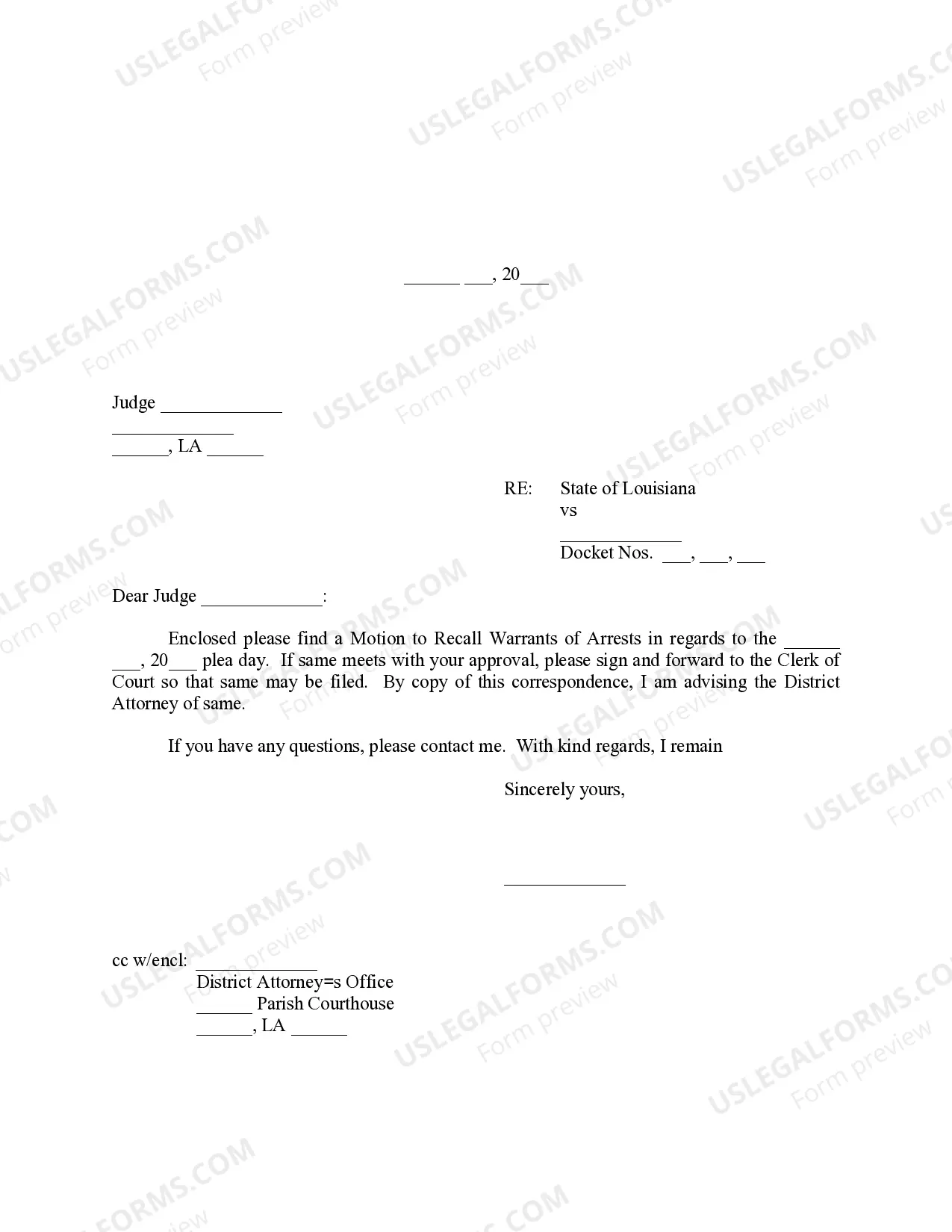 Preview Motion to Recall Warrants of Arrest