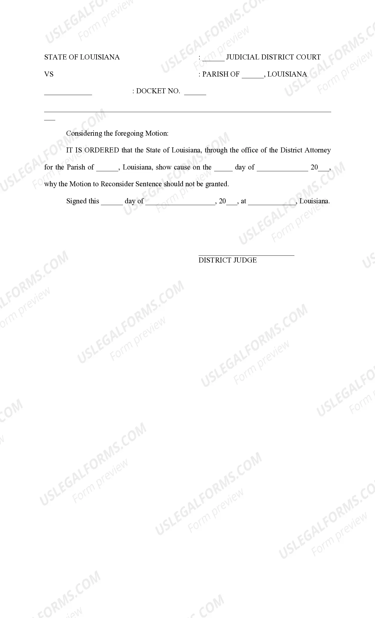 Preview Motion to Reconsider Sentence