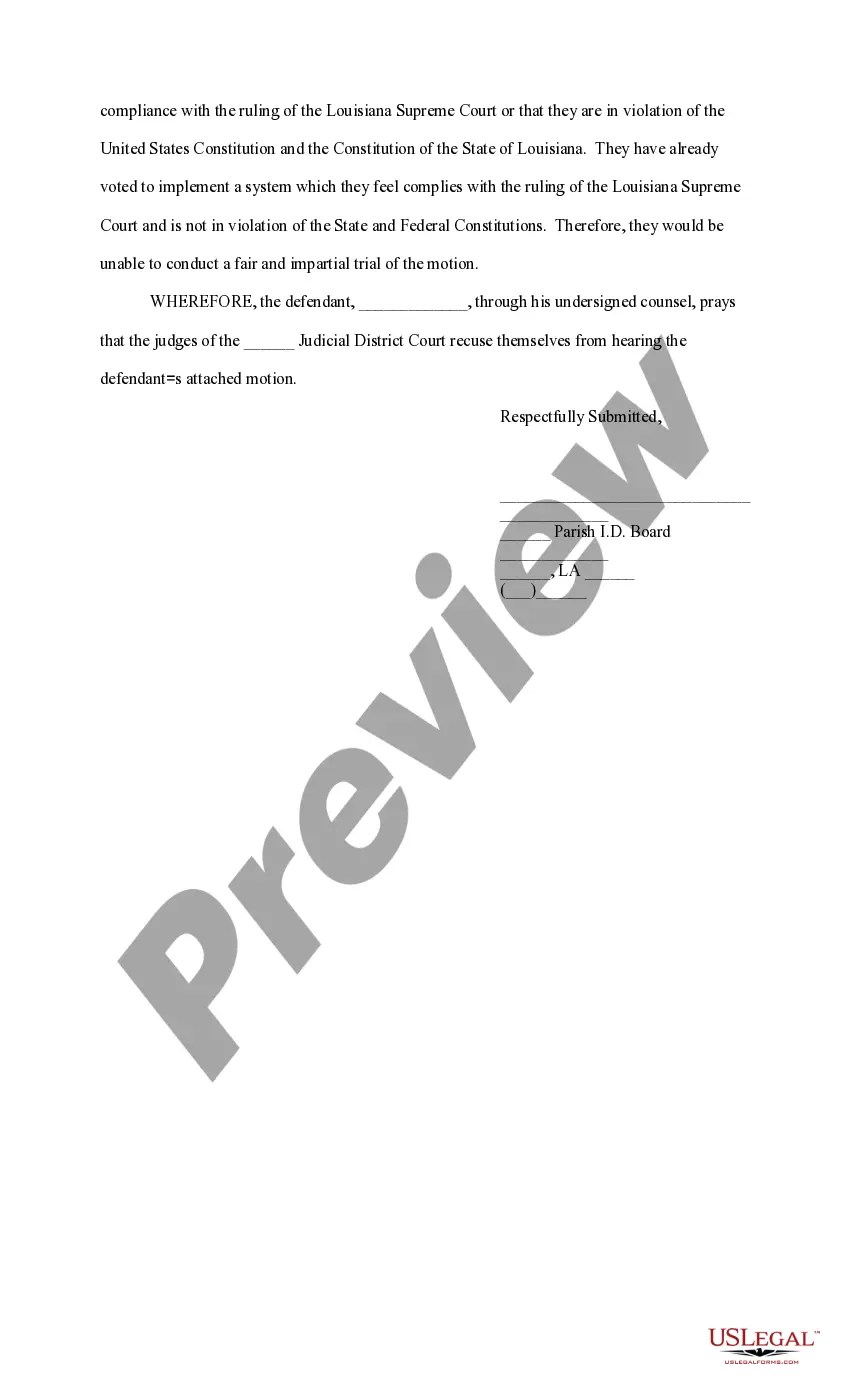 Get Motion to Recuse Preview Motion to Recuse