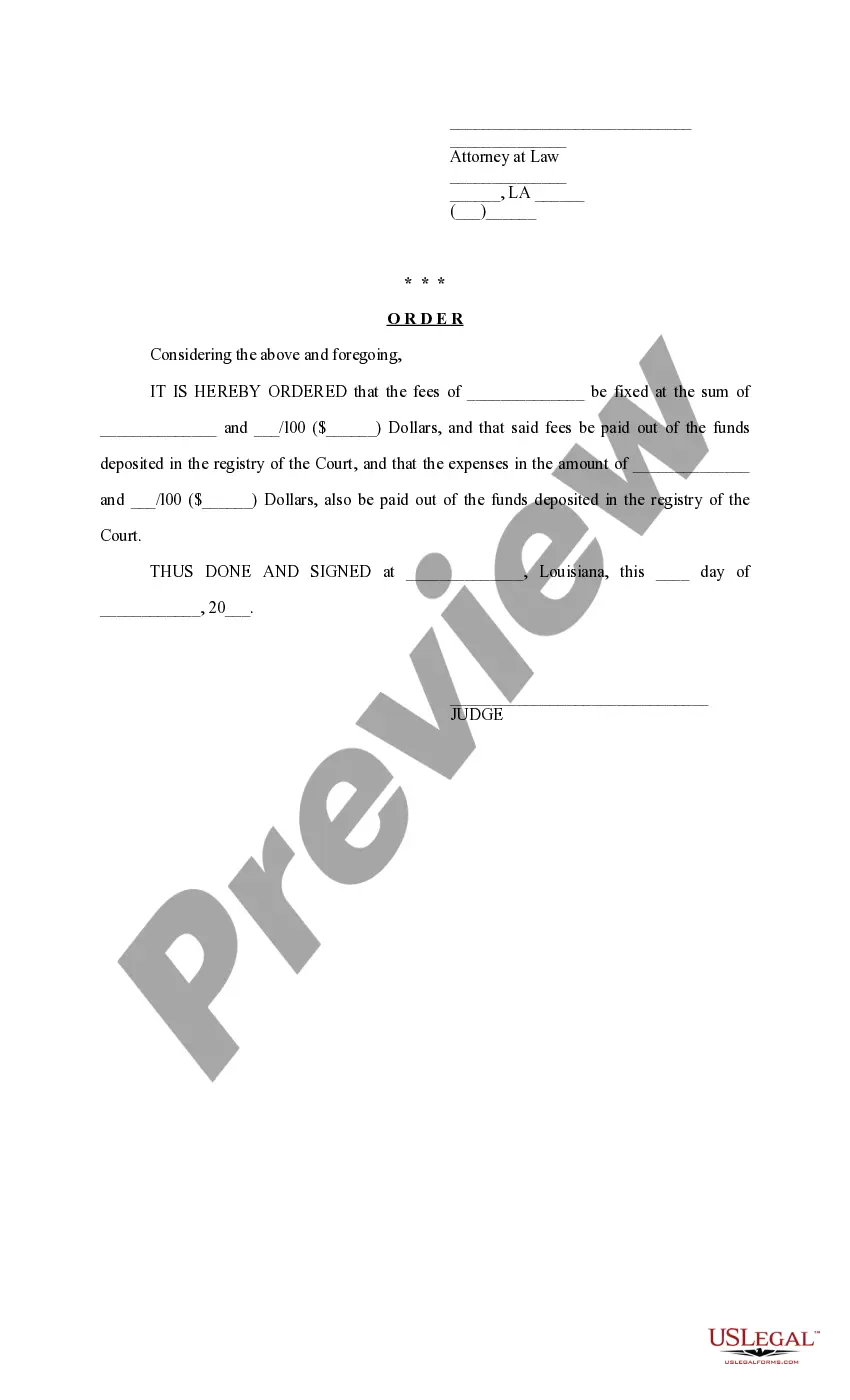 Preview Return of Notary and Order to Fix Fees - Attorney Appointment