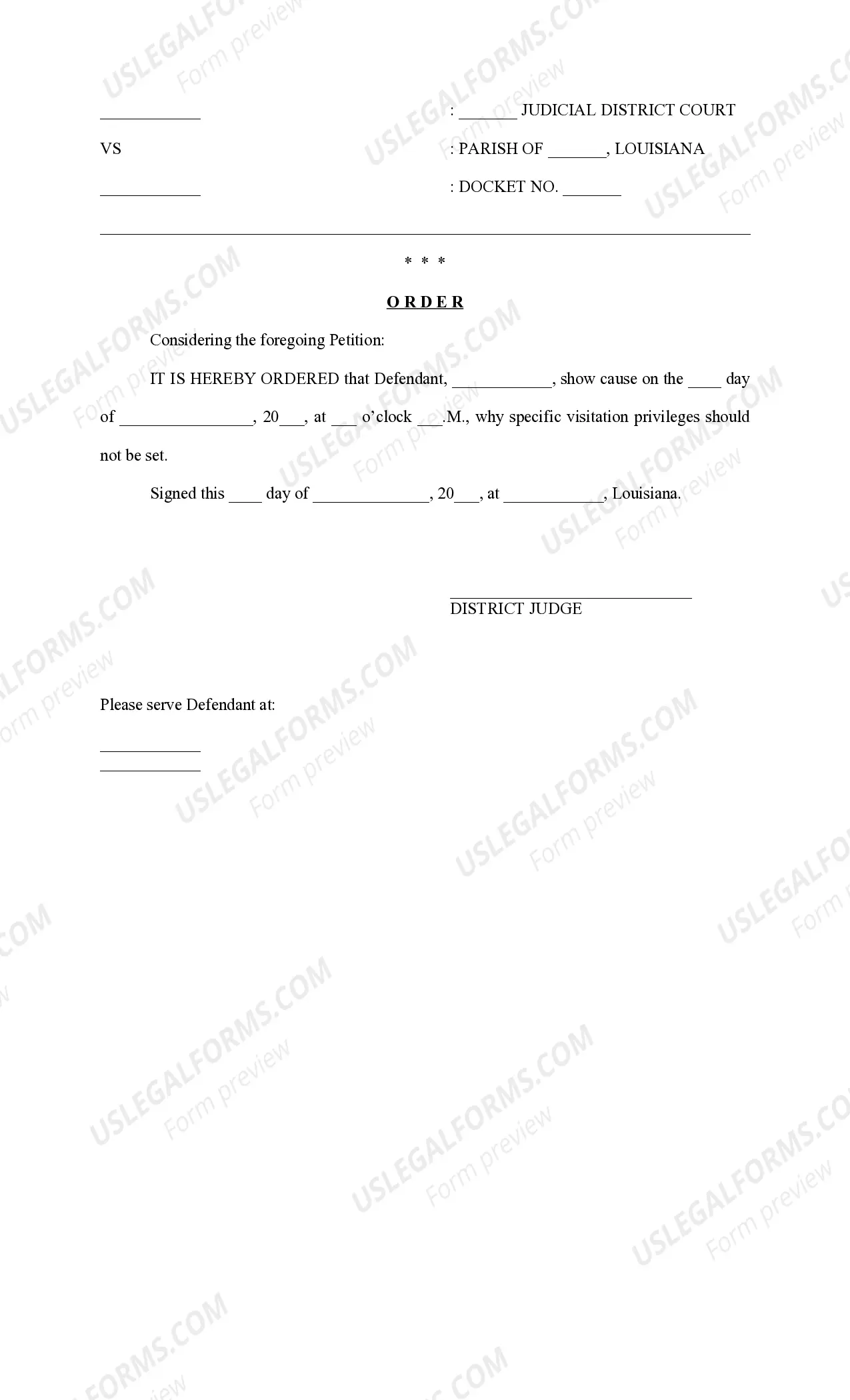 Preview Rule to Set Visitation