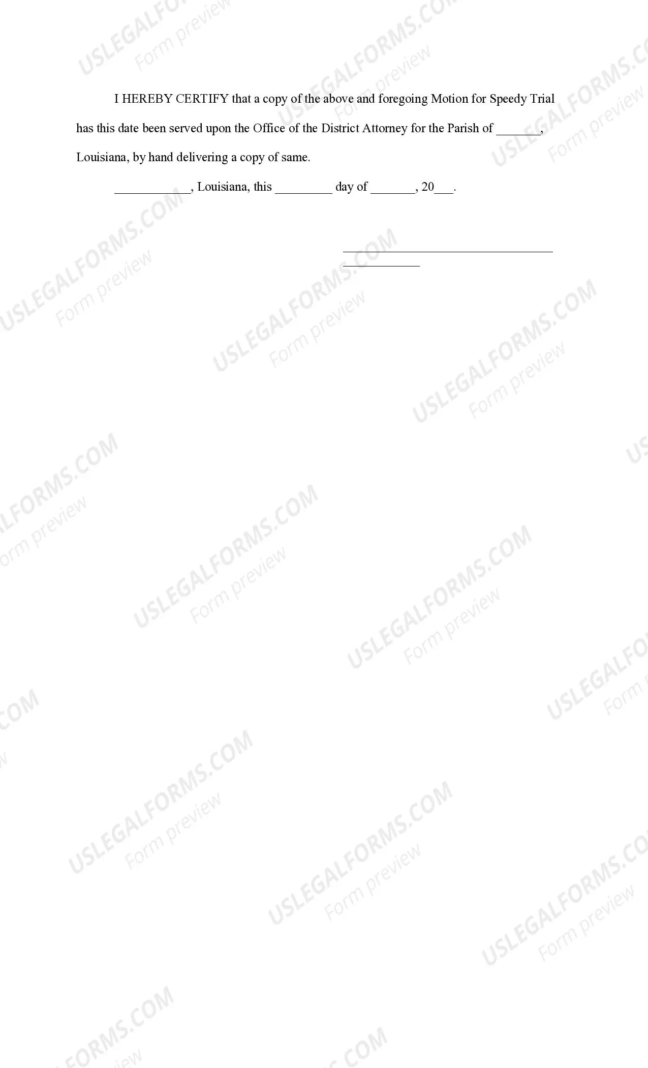 Preview Motion for Speedy Trial