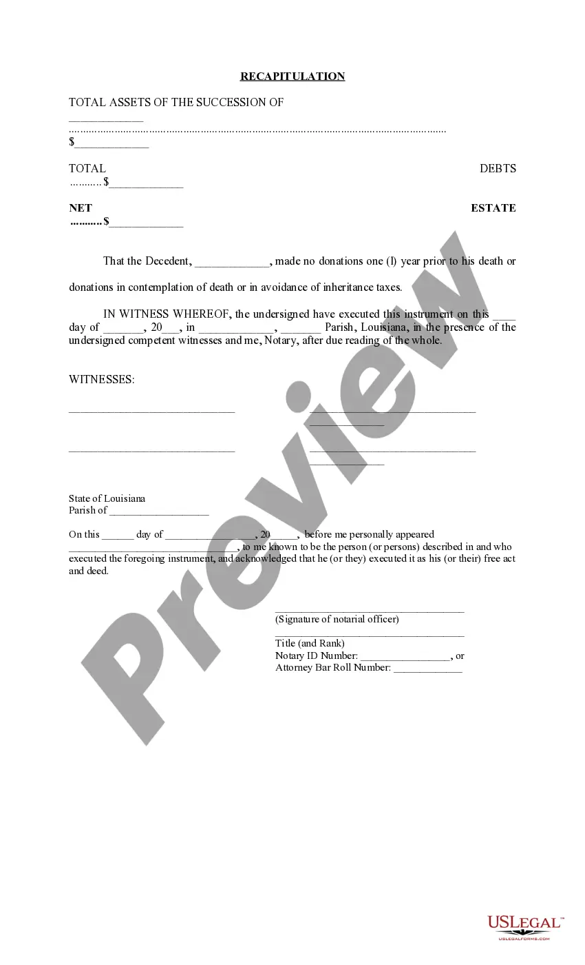 Preview Petition for Probate and Possession, Heirship or Descent Affidavit, Sworn Descriptive List, Judgment and Order