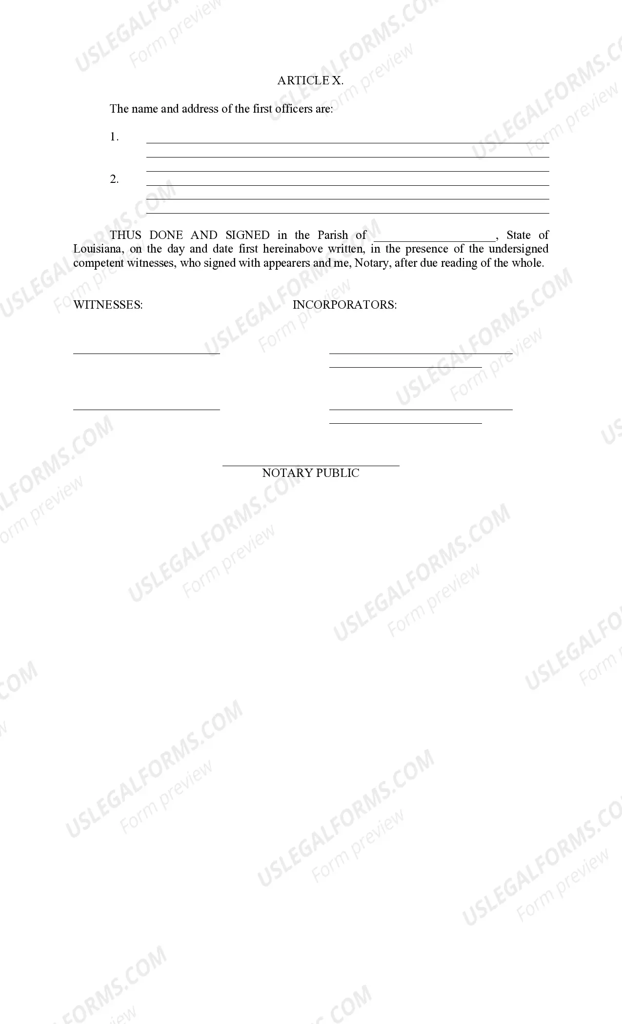 Preview Articles of Incorporation, Initial Report by a Domestic Corporation and Affidavit of Acceptance of Appointment by Designated Registered Agent