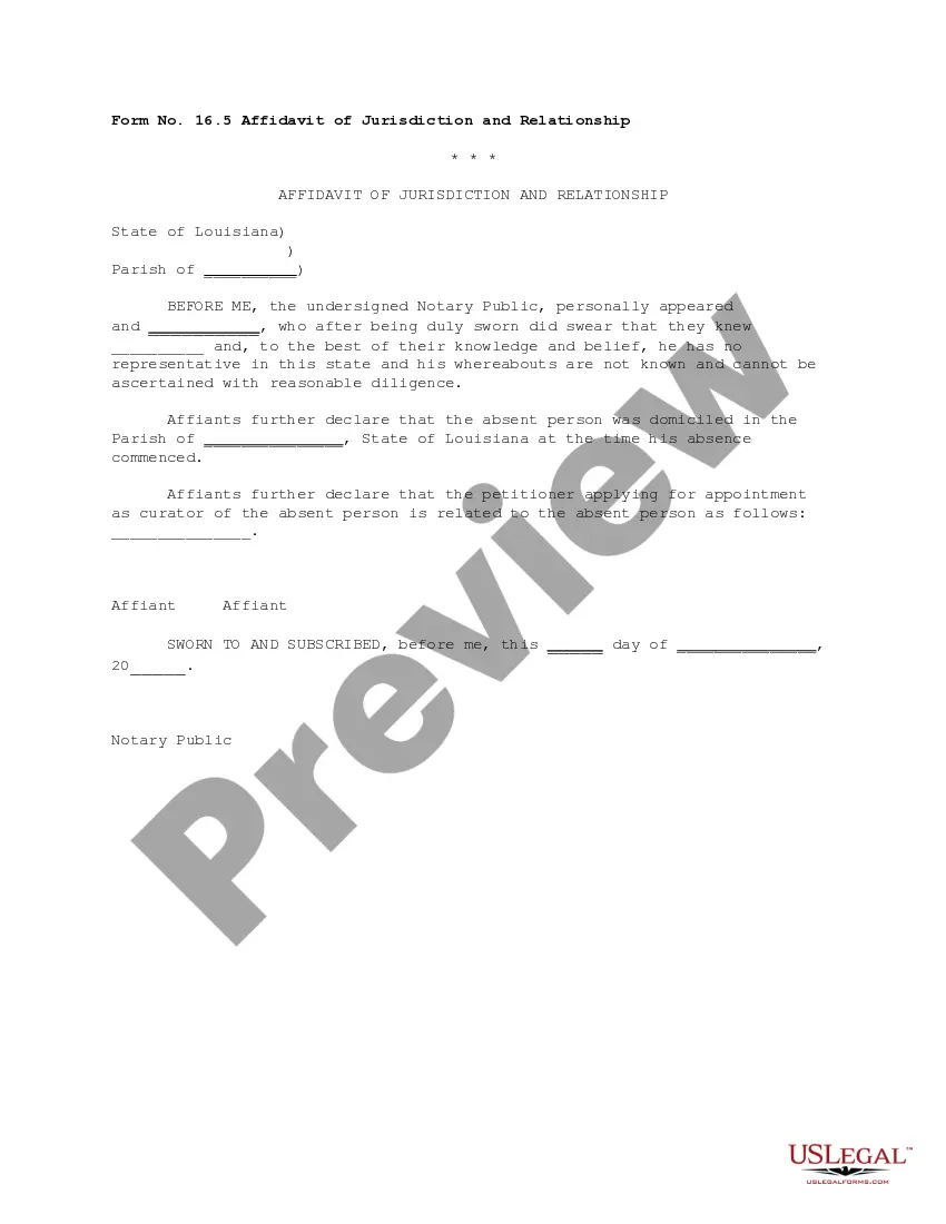Preview Packet concerning the appointment of representation for absent defendant