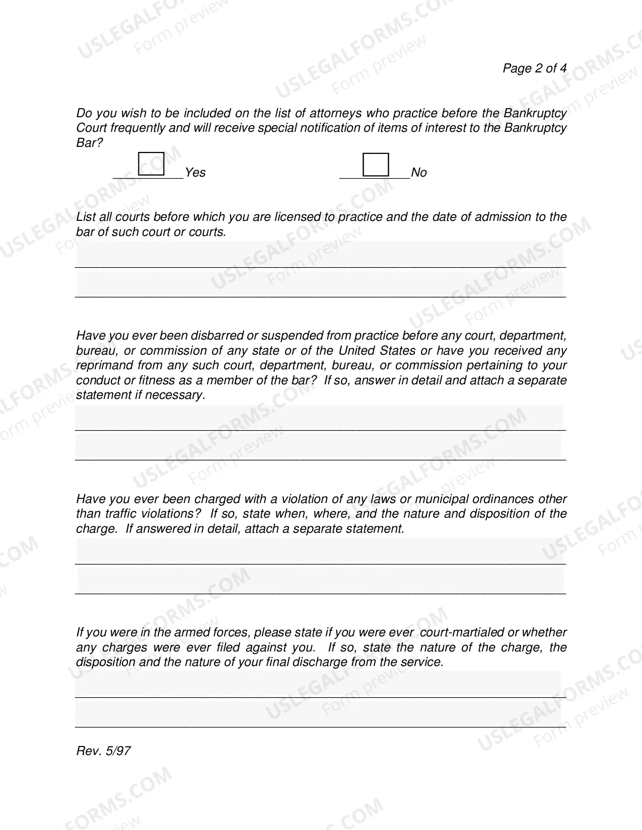 Preview Application and Motion for Admission to Practice