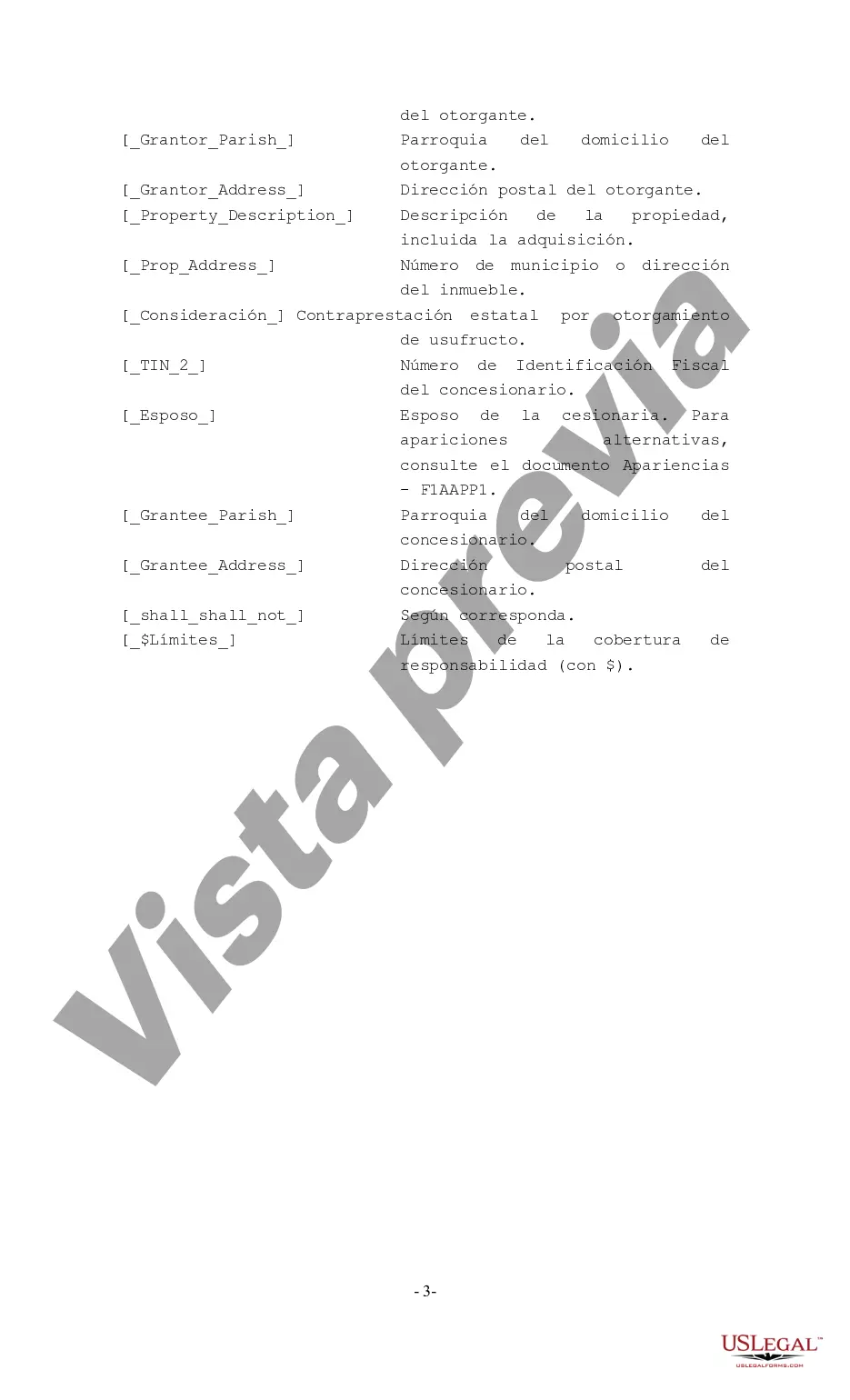 Preview Otorgamiento de Usufructo