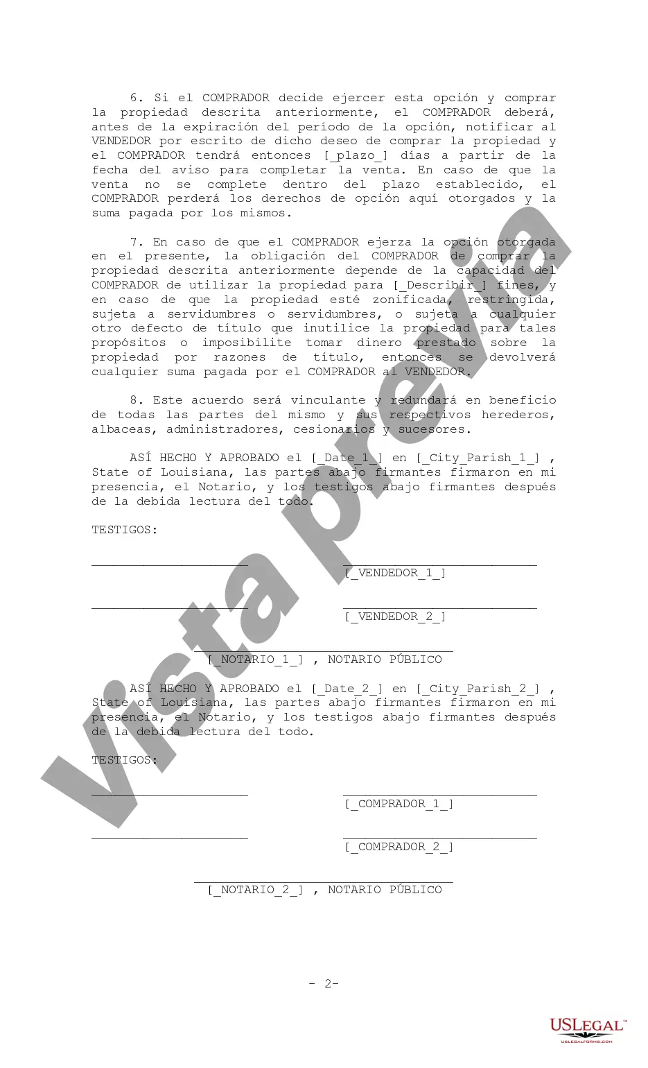 Preview Opción de Compra