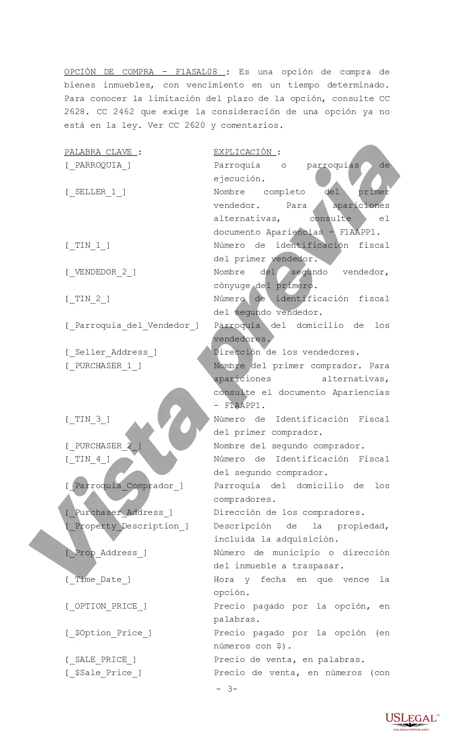 Preview Opción de Compra