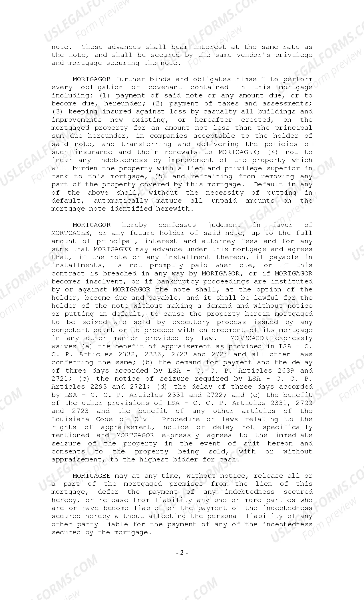 Preview Sale and Mortgage