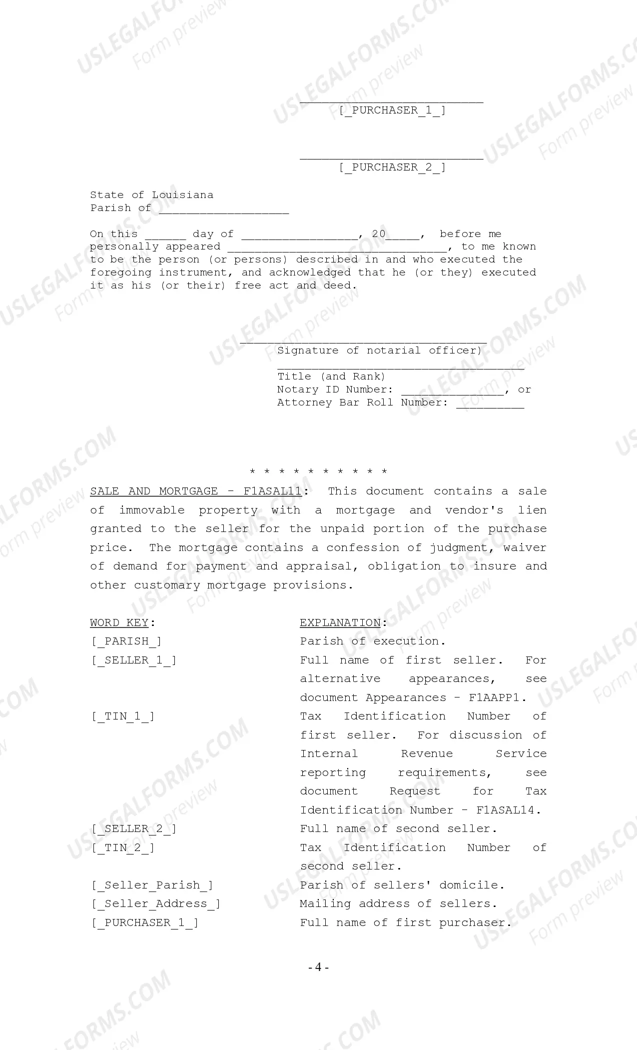 Preview Sale and Mortgage