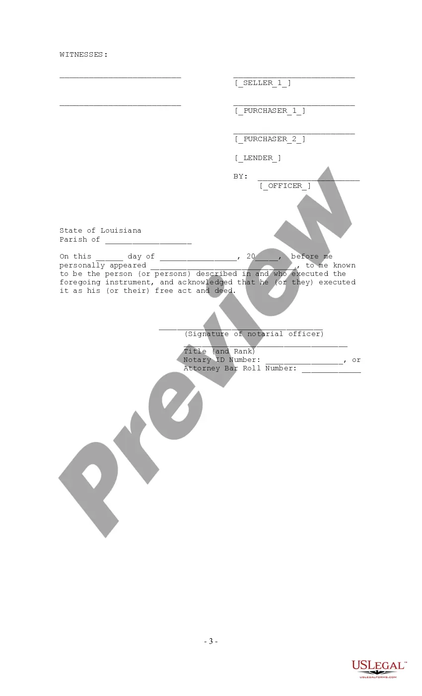 Preview Sale with Assumption of Mortgage