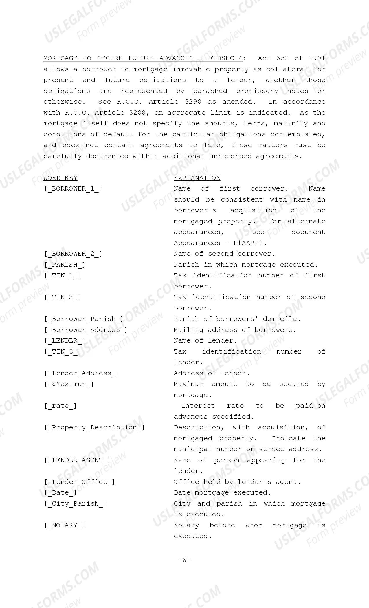 Preview Mortgage to Secure Future Advances