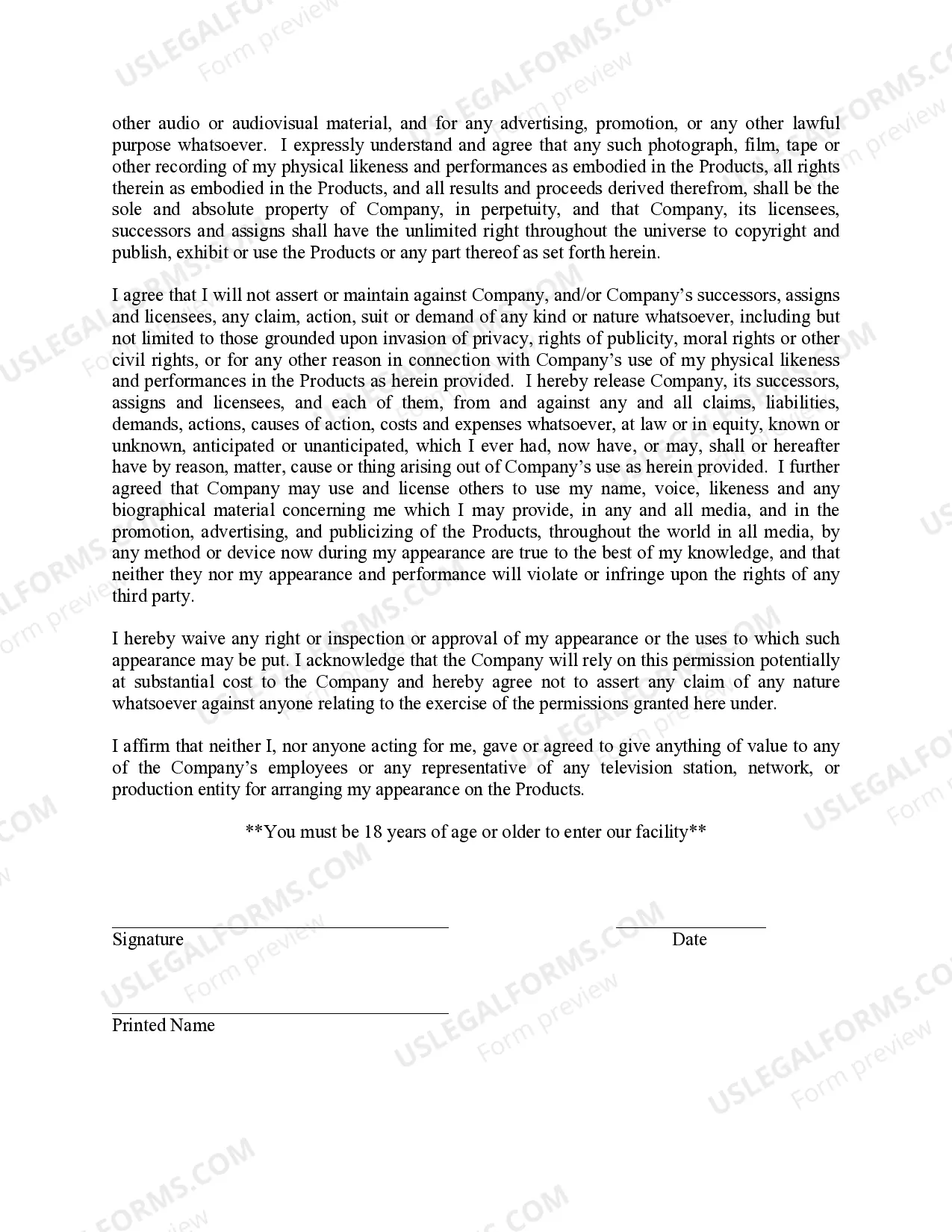 Preview Ax Throwing Waiver of Liability and Media Appearance Release