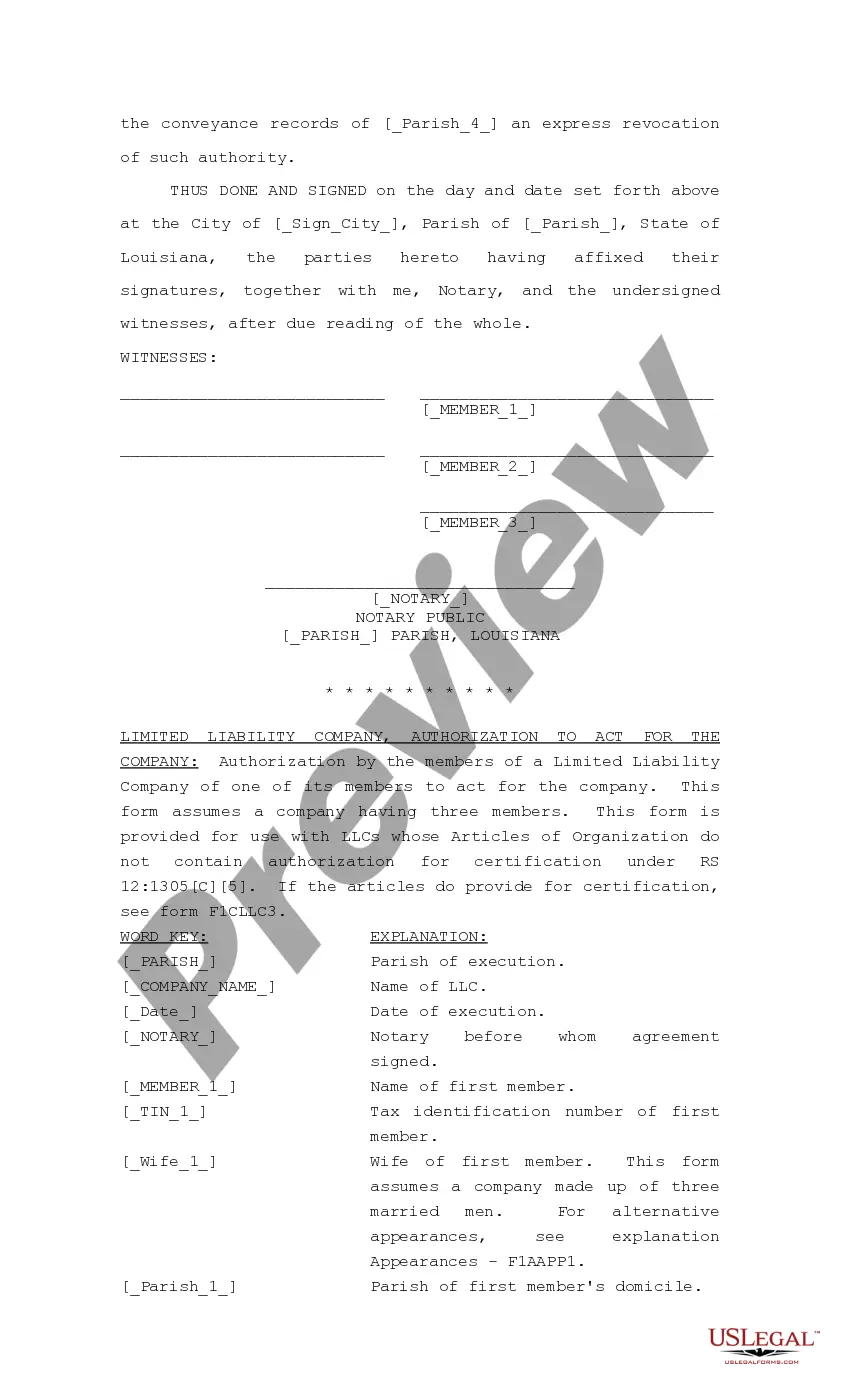 Get Authorization to Act for a Limited Liability Company LLC Preview Authorization to Act for a Limited Liability Company LLC