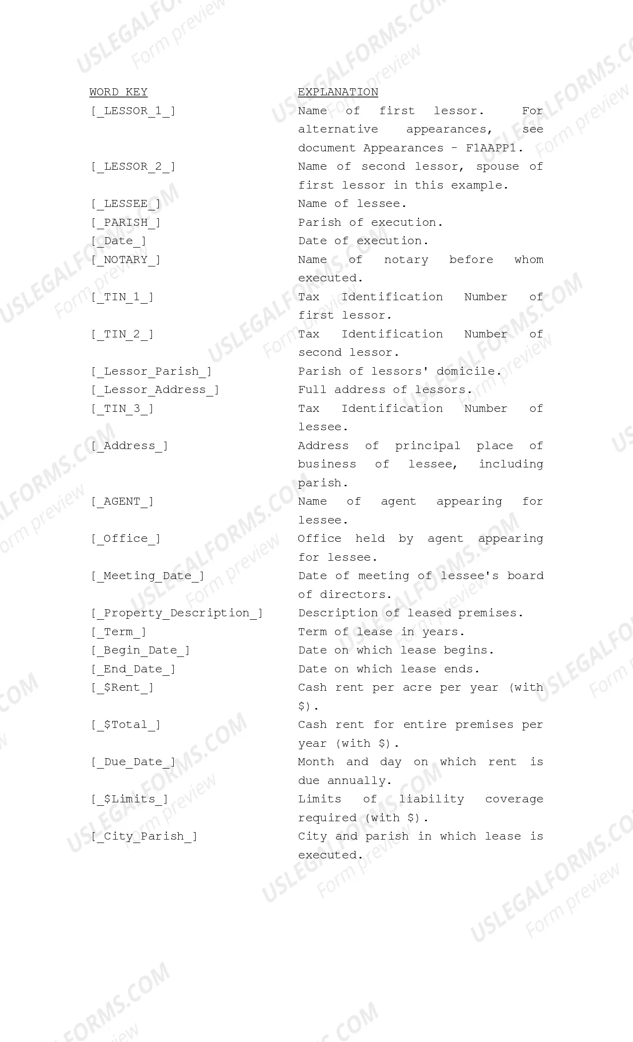 Preview Agricultural Lease