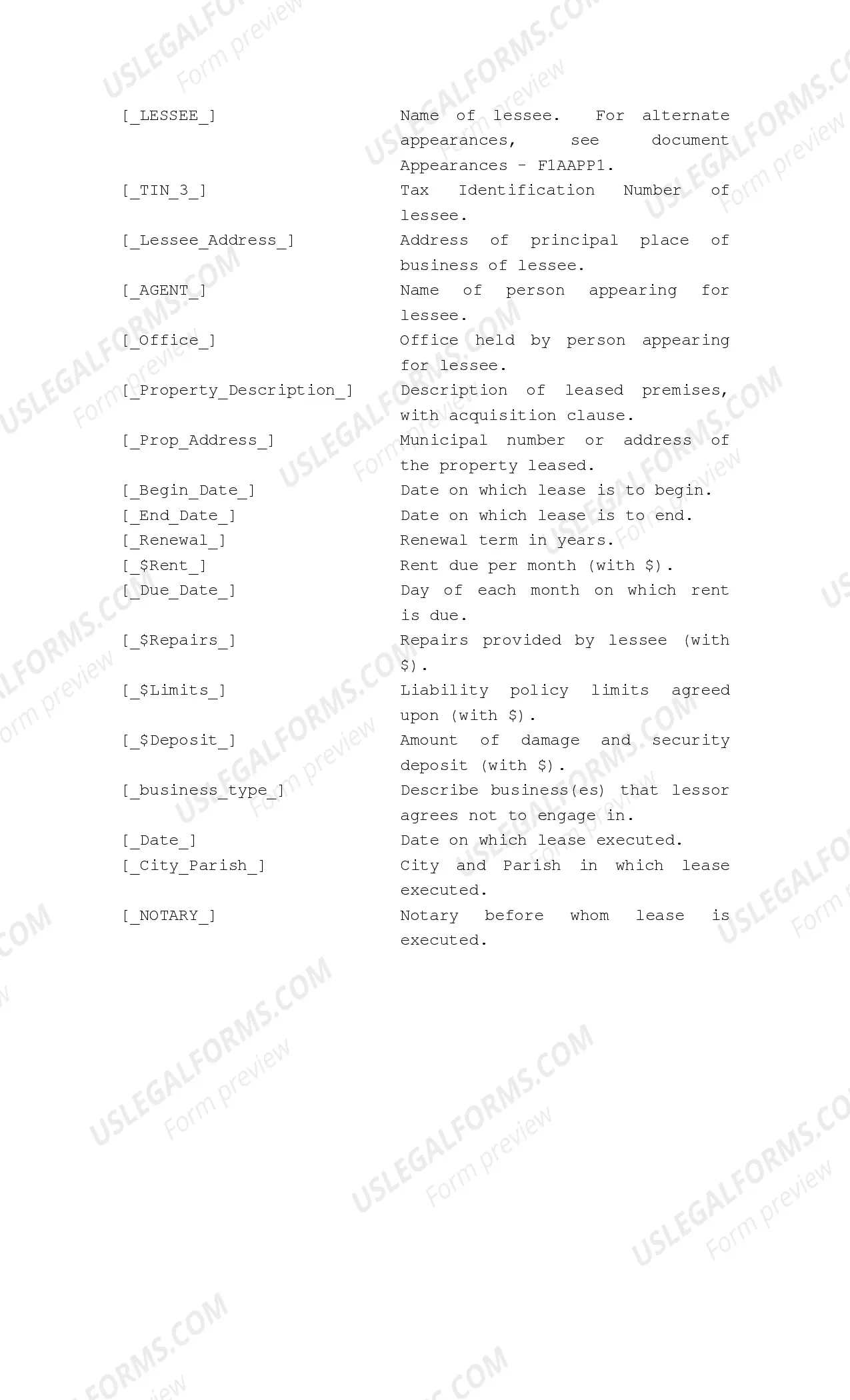 Preview Commercial Lease