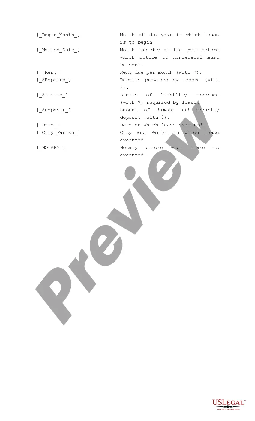 Preview Lease of Residence