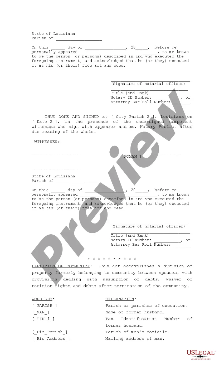 Preview Partition of Community Property