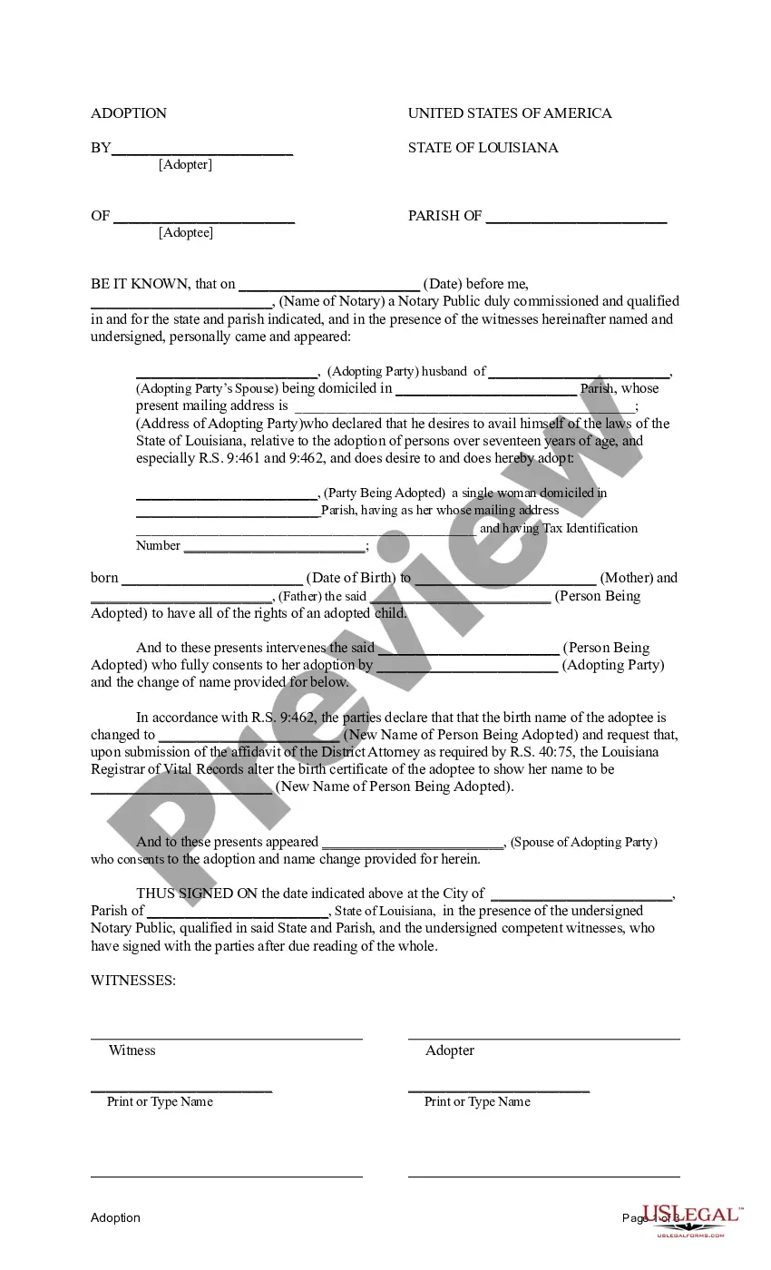 Preview Adoption by Adopter of Adoptee
