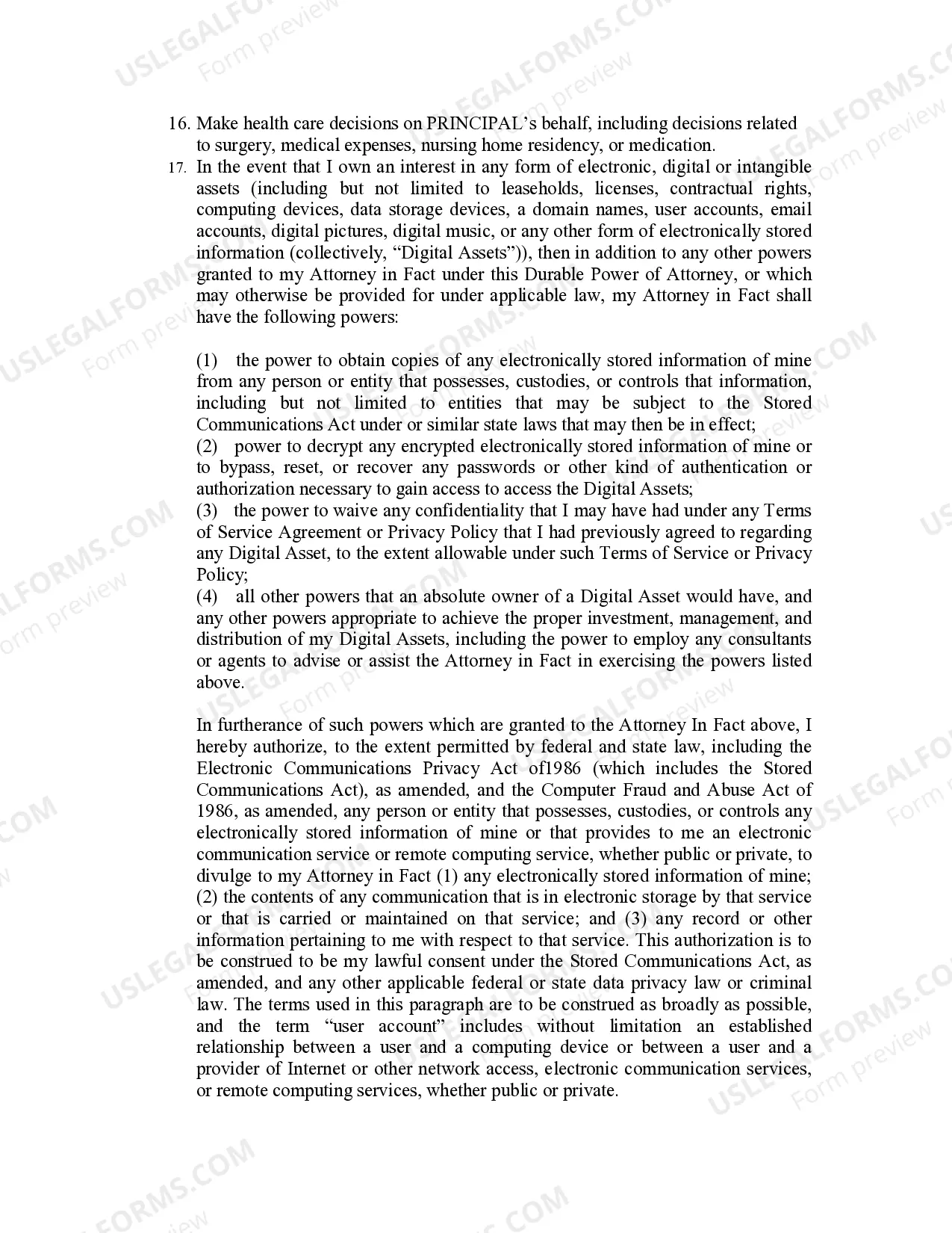 Preview General Power of Attorney