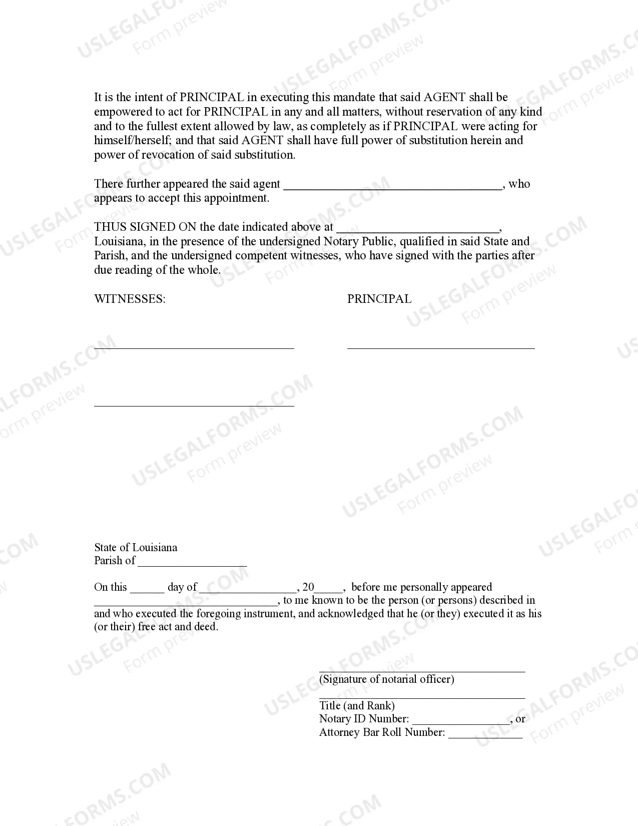 Preview General Power of Attorney