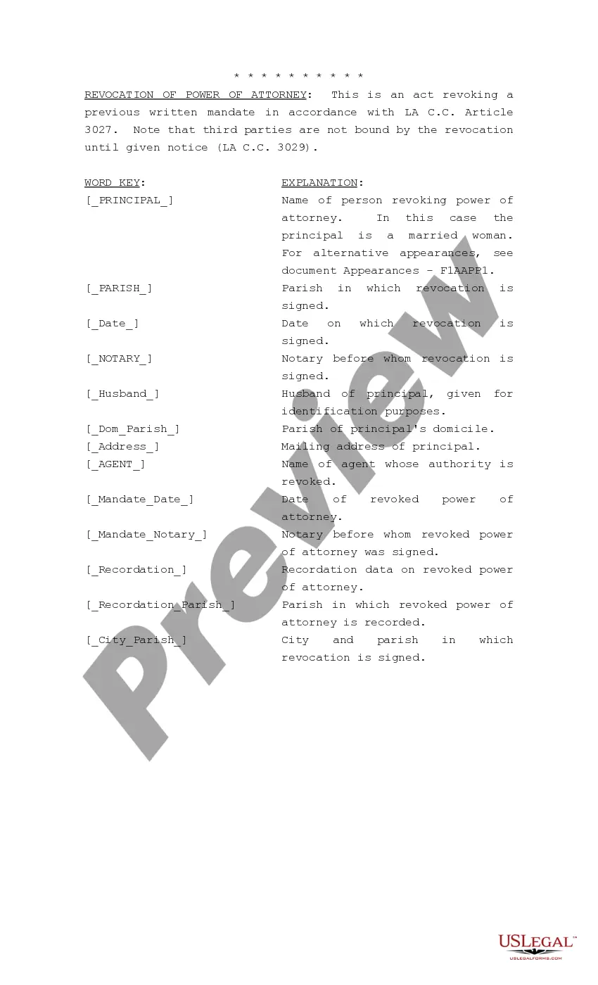 Preview Revocation of Power of Attorney by Principal