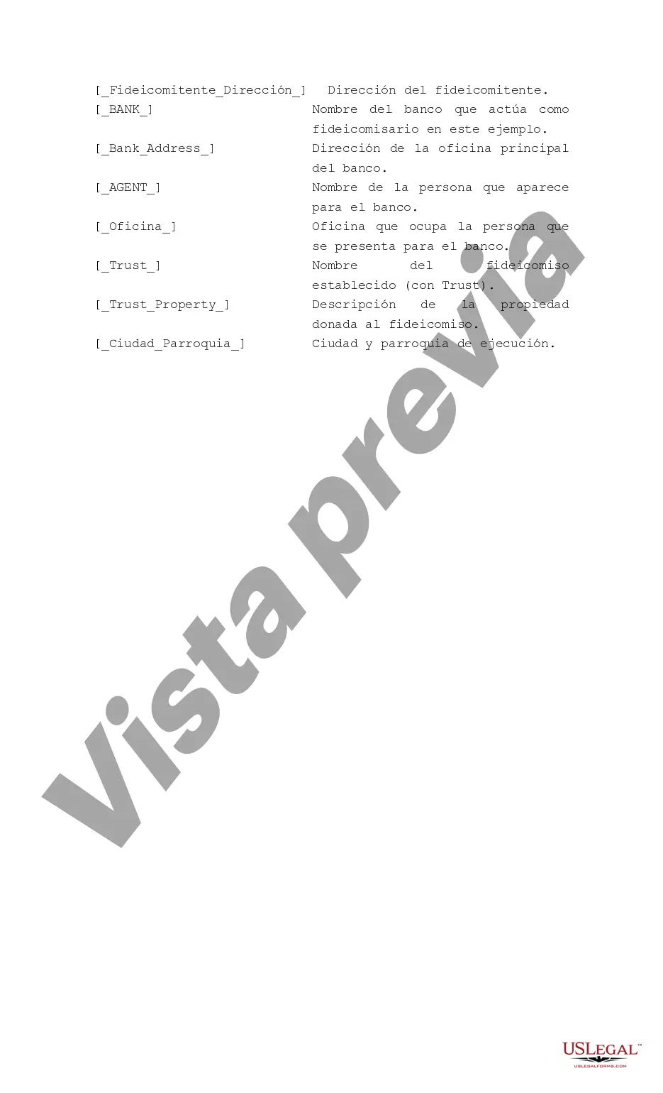 Preview Fideicomiso Revocable Inter Vivos