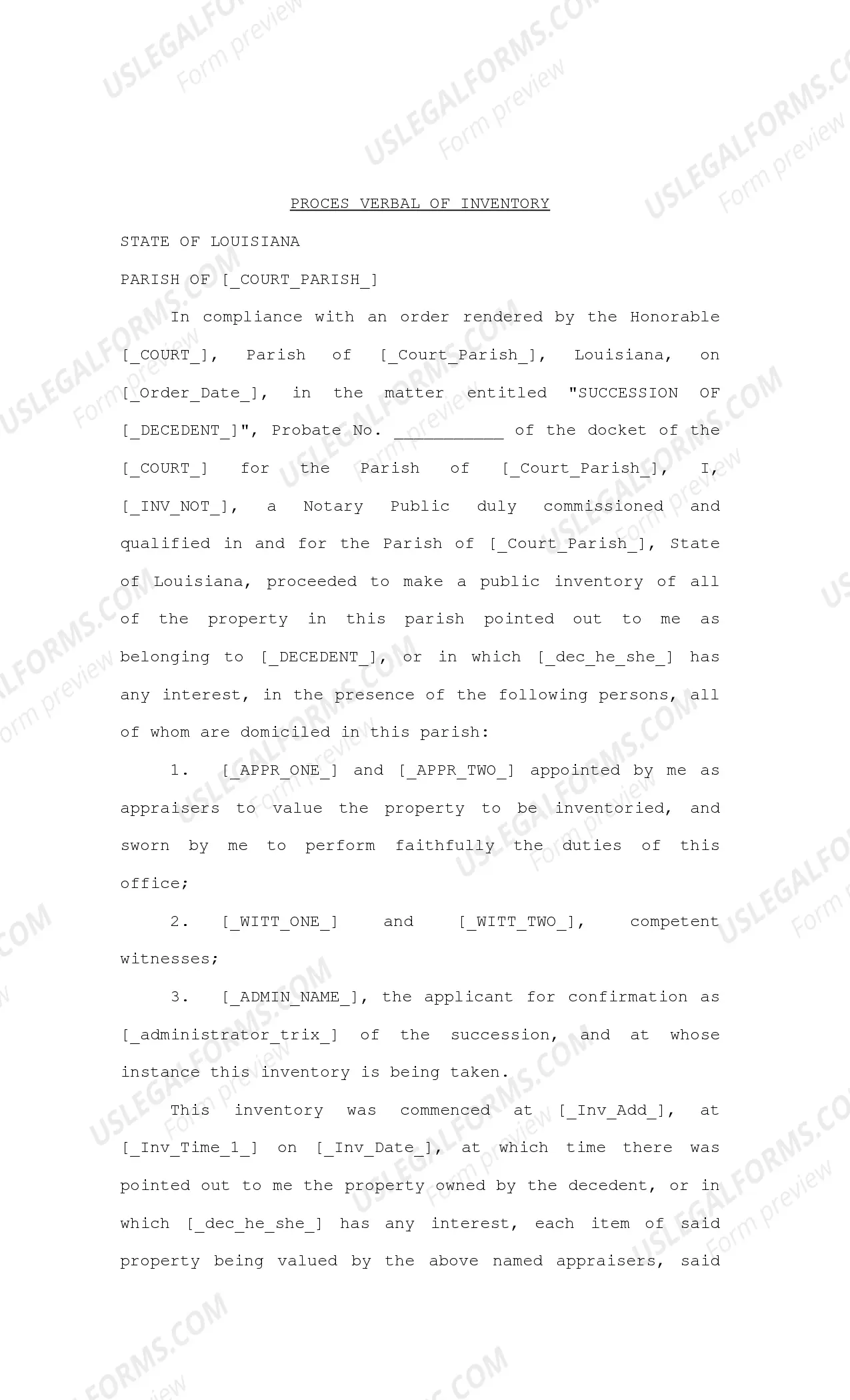 Preview Petition for Appointment of Administrator, Verification of Petition, Order Appointing Administrator, Ordering Inventory and Directing Issuance of Letters