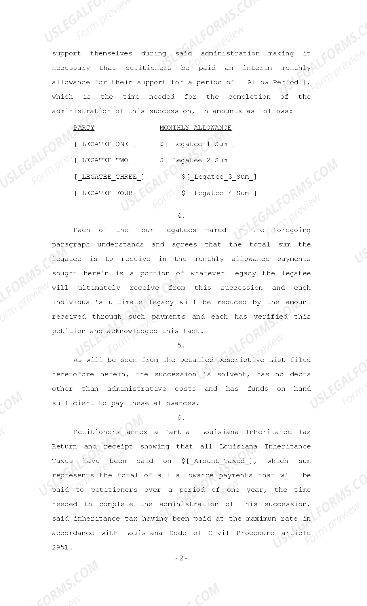 Preview Petition for Authority to Pay Interim Allowances, Verification of Petition, Notice, Certificate of Publication and No Opposition, Order Authorizing Allowance Payment