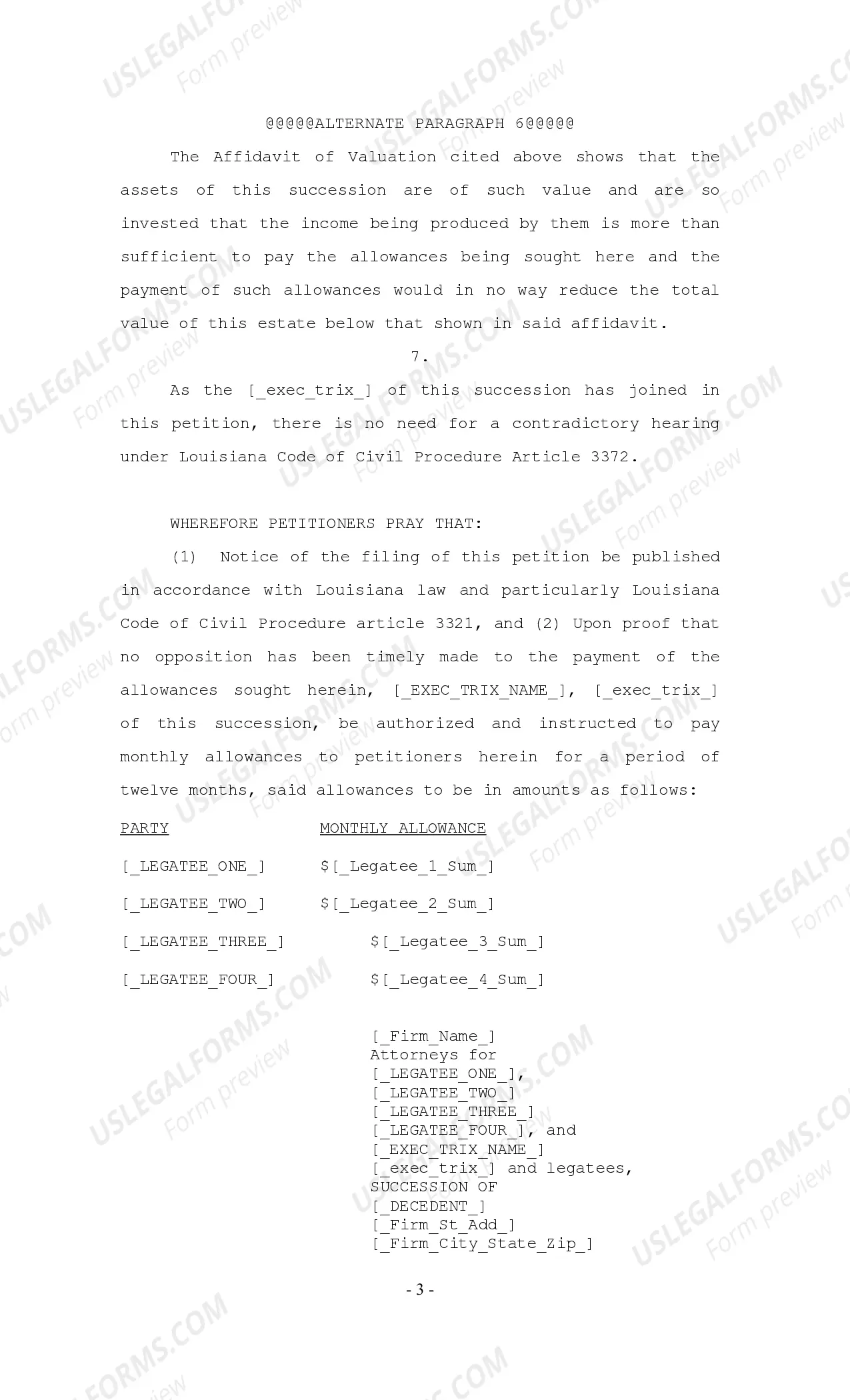Preview Petition for Authority to Pay Interim Allowances, Verification of Petition, Notice, Certificate of Publication and No Opposition, Order Authorizing Allowance Payment