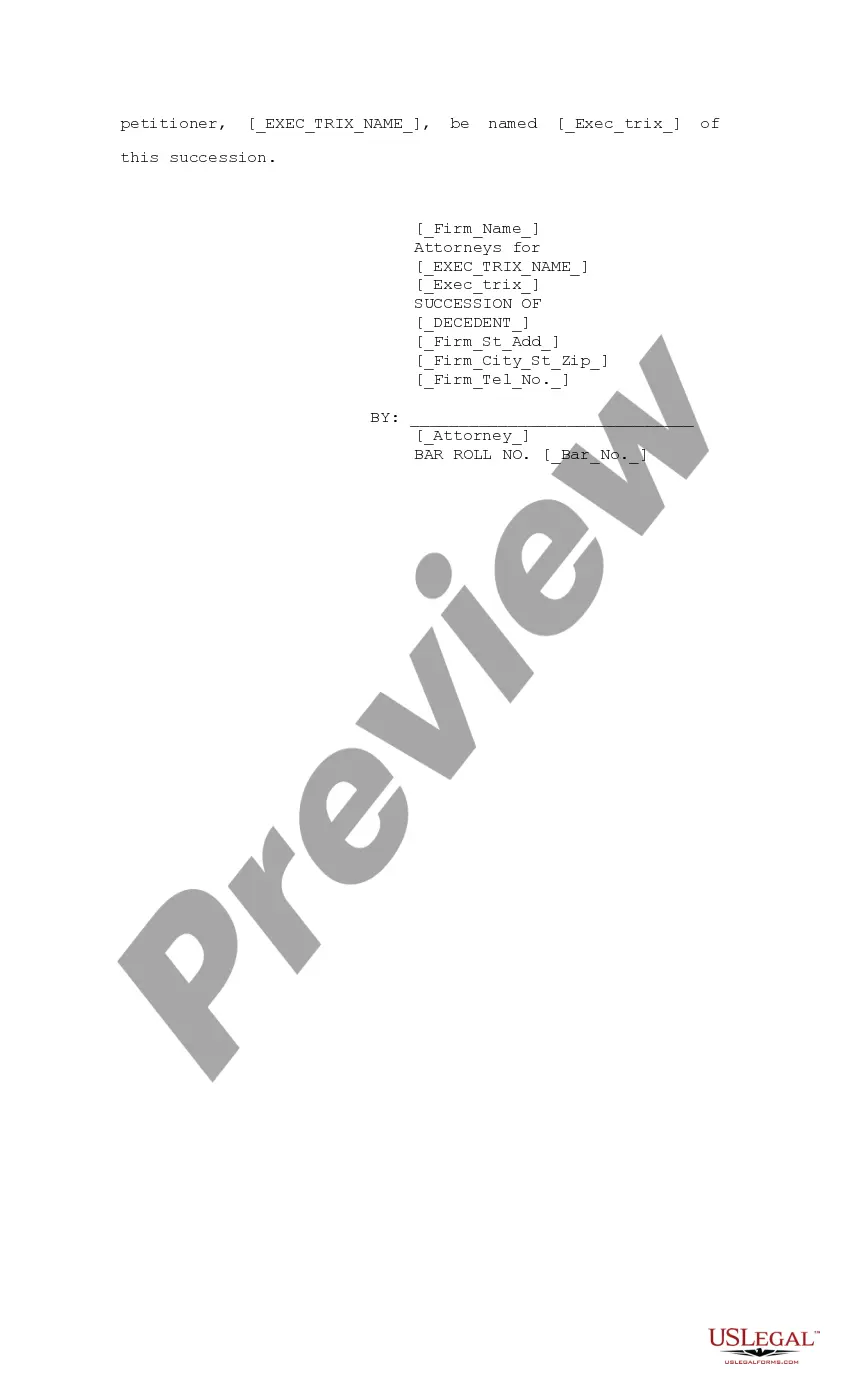 Preview Petition for Probate of Statutory Testament, Affidavit of Notary and Witnesses, Affidavit of Death and Heirship or Descent, Probate Order, Oath, Letters Testamentary