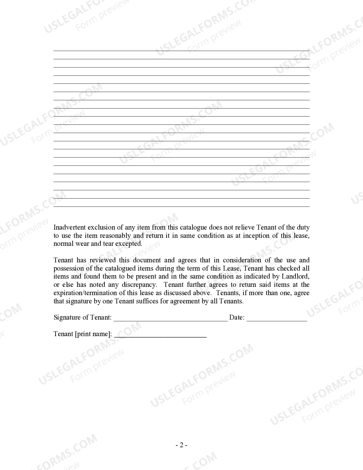 Preview Inventory and Condition of Leased Premises for Pre Lease and Post Lease