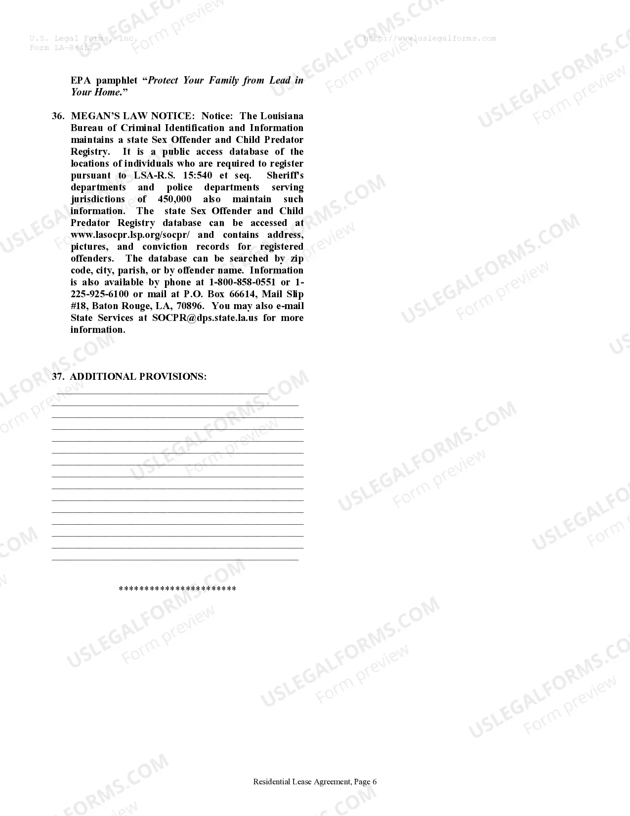 Preview Residential Rental Lease Agreement