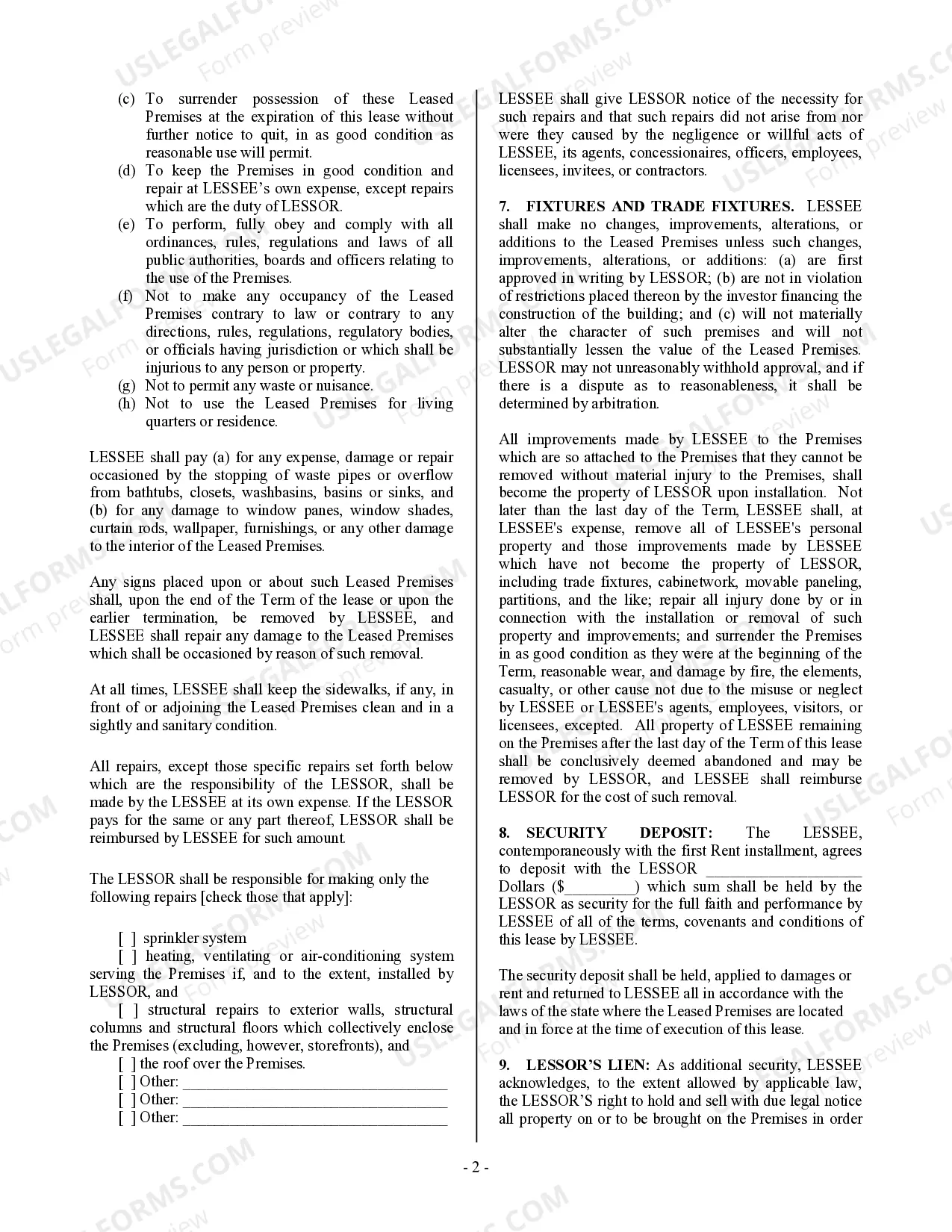 Preview Commercial Building or Space Lease