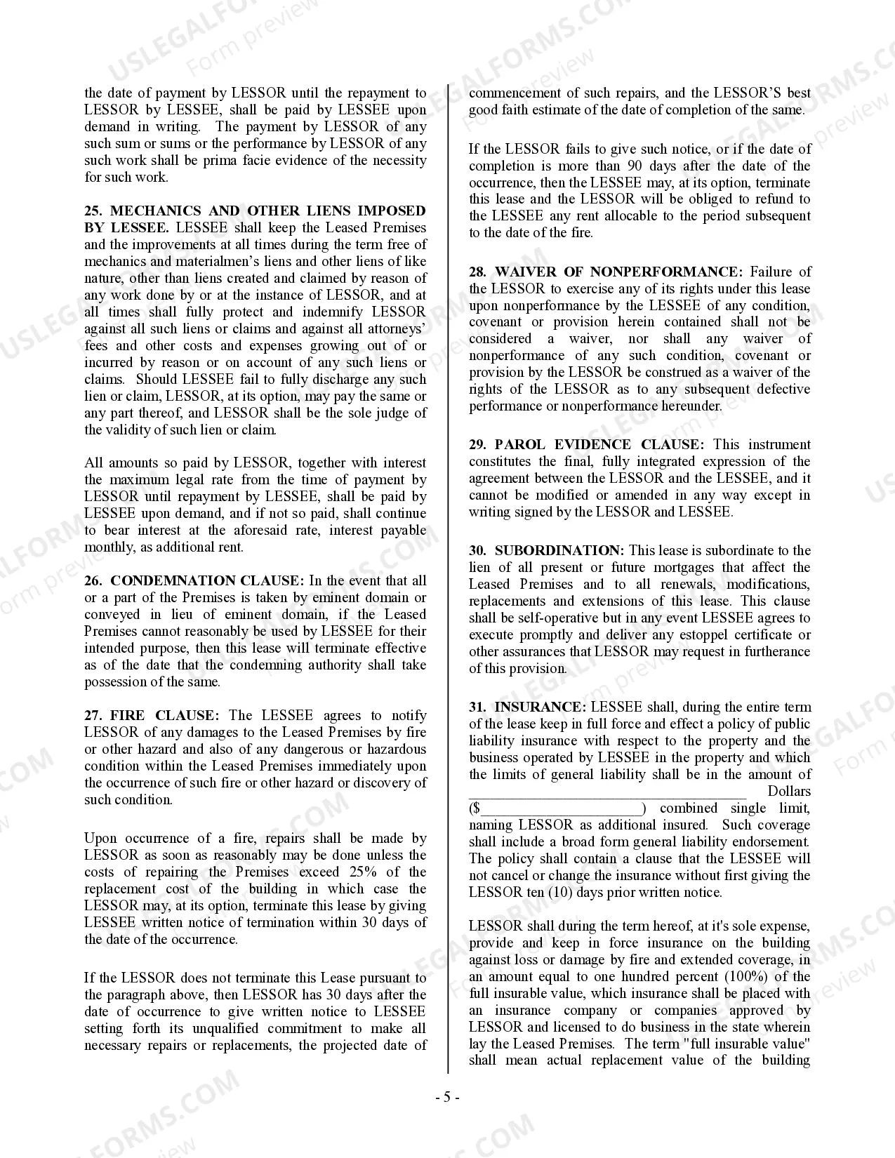 Preview Commercial Building or Space Lease