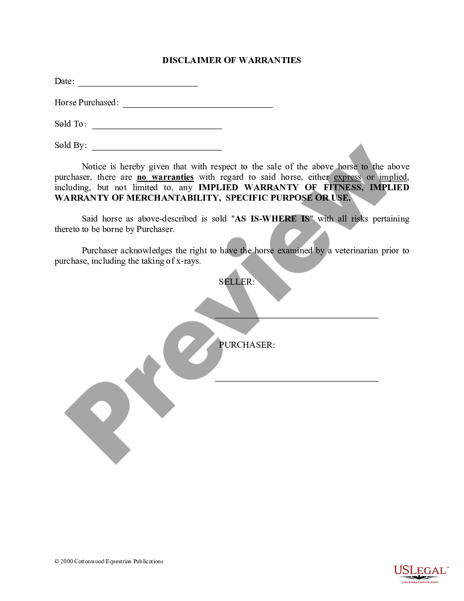 page 5 Louisiana Horse Equine Forms Package preview
