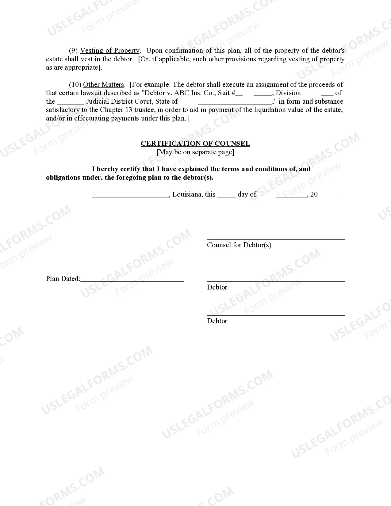 Preview Chapter 13 Plan - Motion for 3012 Valuation Hearing