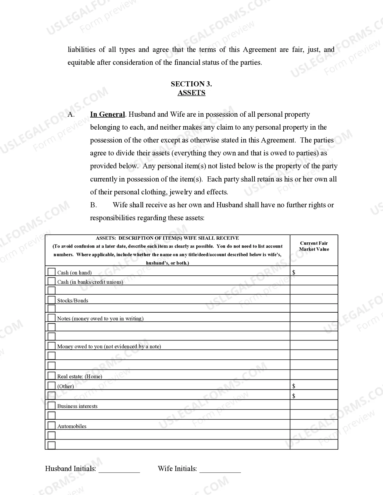 Preview Marital Domestic Separation and Property Settlement Agreement Minor Children Parties May have Joint Property or Debts where Divorce Action Filed