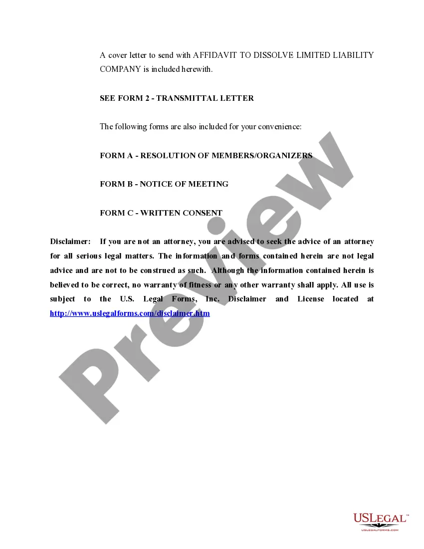 Get Louisiana Dissolution Package to Dissolve Limited Liability Company LLC Preview Louisiana Dissolution Package to Dissolve Limited Liability Company LLC