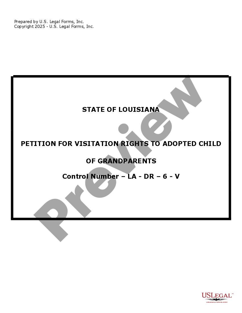 Louisiana Petition For Visitation Rights To Adopted Child Of