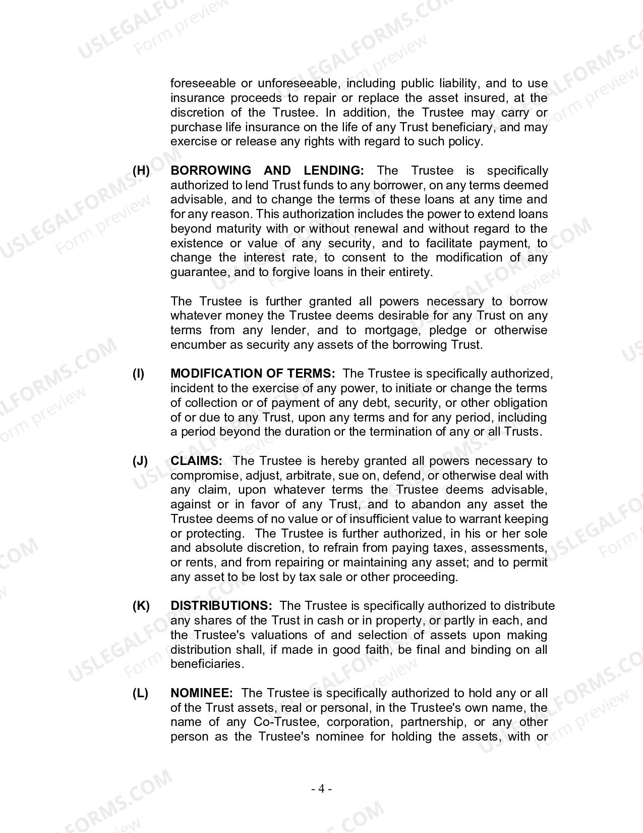 Preview Revocable Living Trust for Husband and Wife with No Children