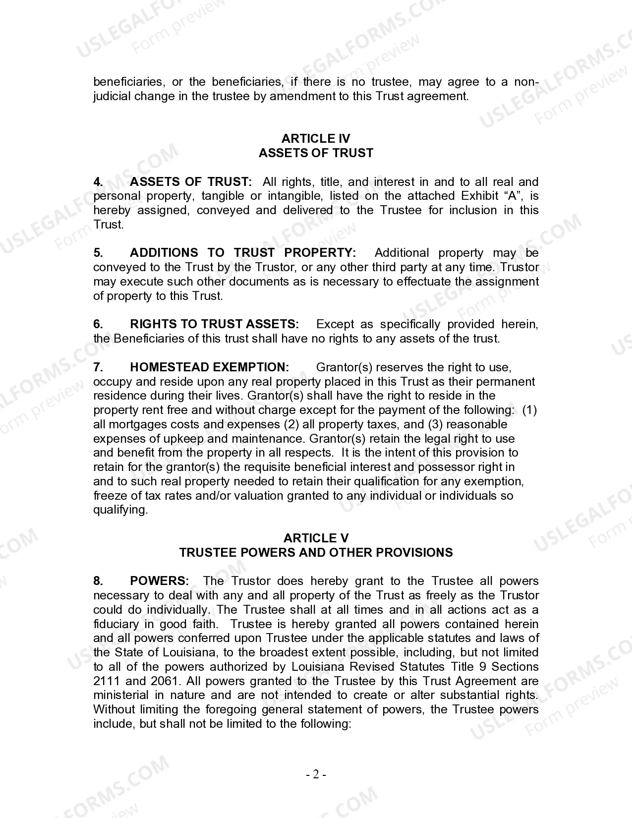 Preview Living Trust for Individual as Single, Divorced or Widow (or Widower) with No Children