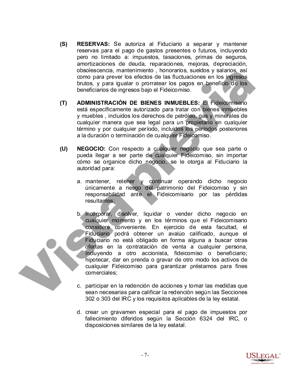 Preview Fideicomiso en vida para una persona soltera, divorciada o viuda (o viudo) con hijos